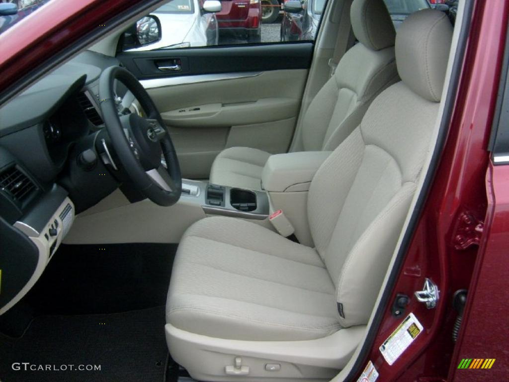 2011 Outback 2.5i Premium Wagon - Ruby Red Pearl / Warm Ivory photo #3