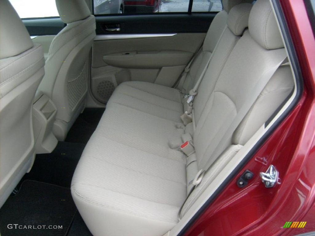 2011 Outback 2.5i Premium Wagon - Ruby Red Pearl / Warm Ivory photo #4