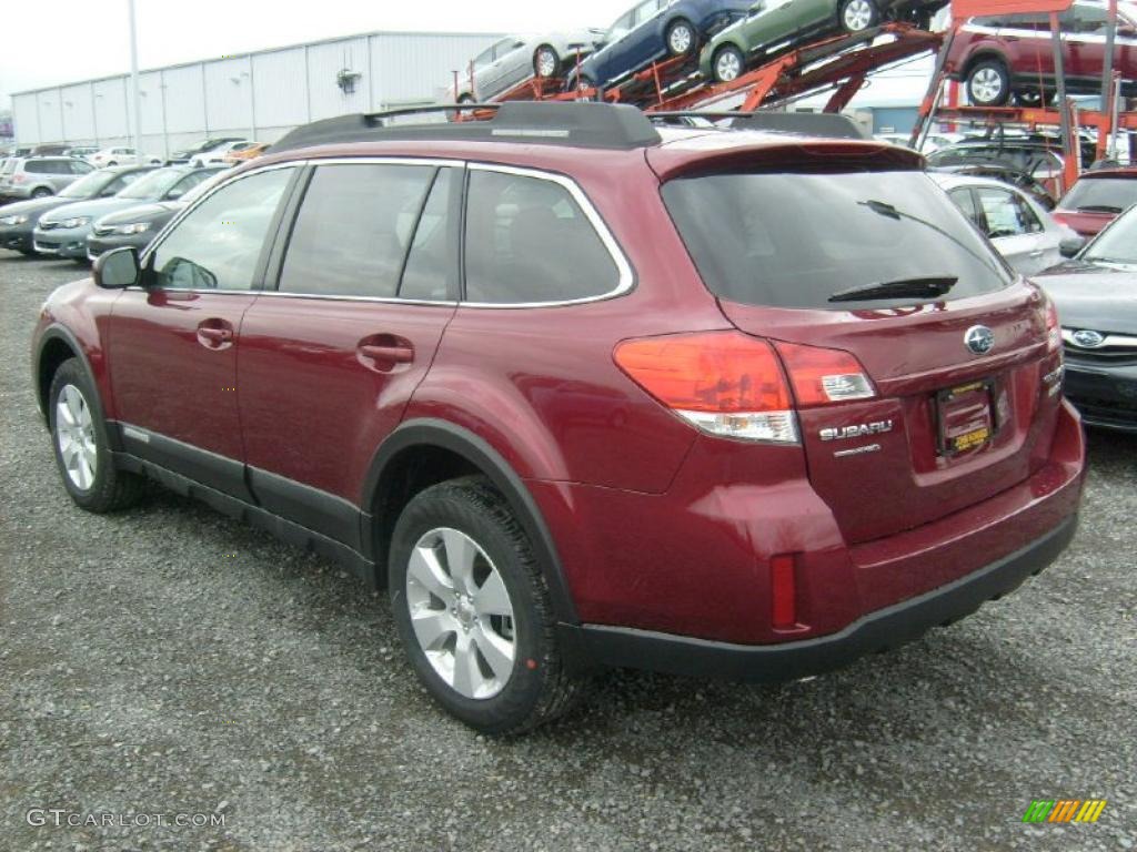 2011 Outback 2.5i Premium Wagon - Ruby Red Pearl / Warm Ivory photo #9