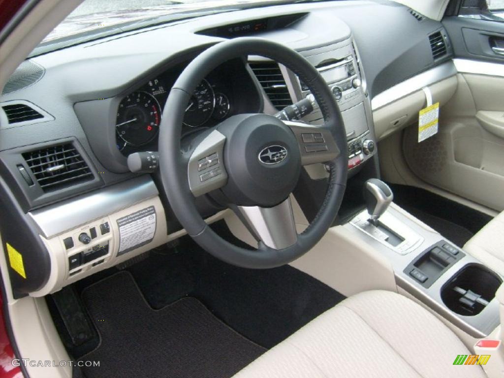 2011 Outback 2.5i Premium Wagon - Ruby Red Pearl / Warm Ivory photo #13