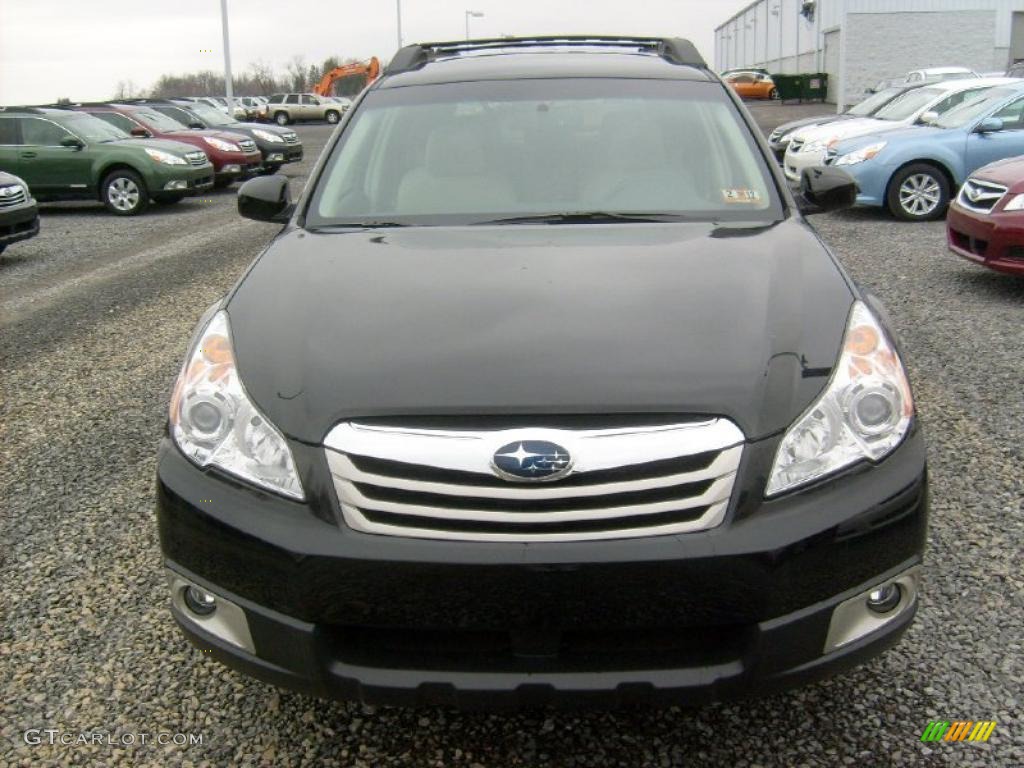 2011 Outback 2.5i Premium Wagon - Crystal Black Silica / Warm Ivory photo #2