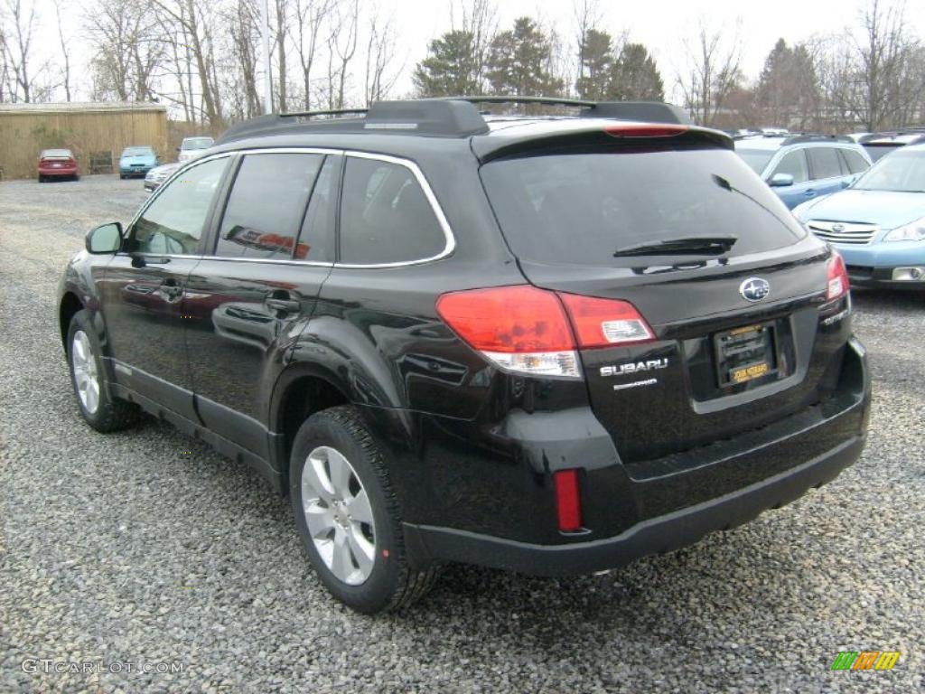 2011 Outback 2.5i Premium Wagon - Crystal Black Silica / Warm Ivory photo #8