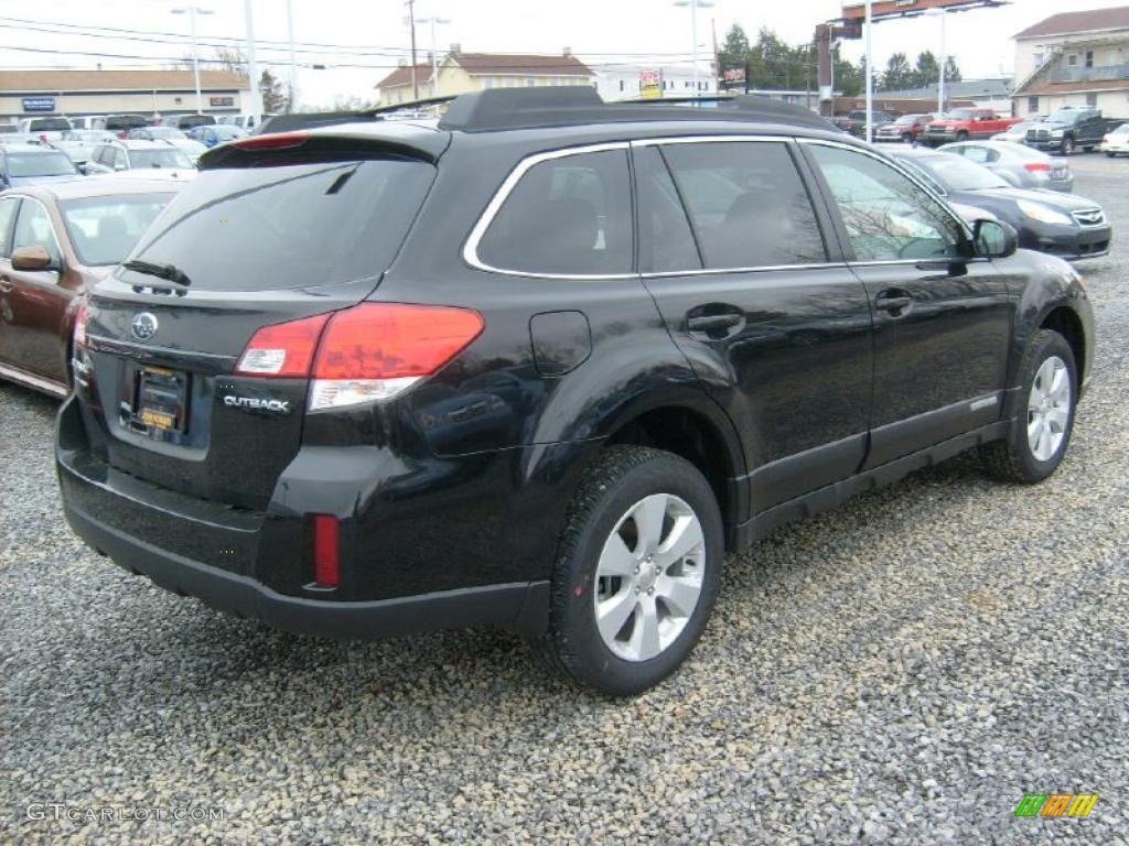 2011 Outback 2.5i Premium Wagon - Crystal Black Silica / Warm Ivory photo #10