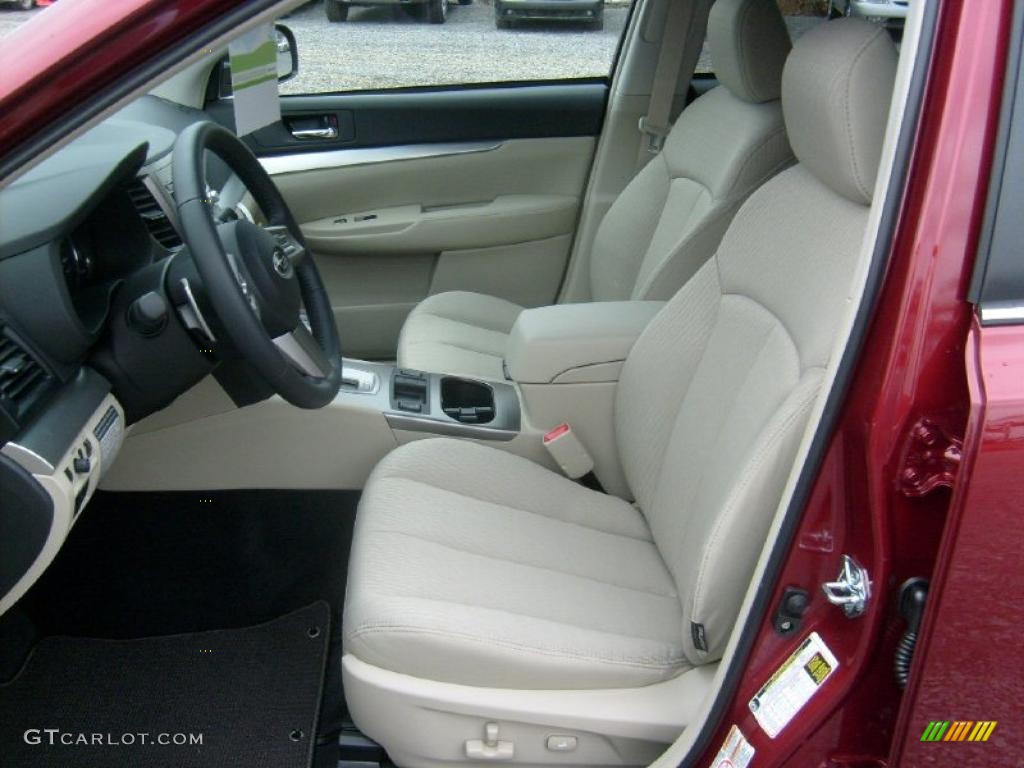 2011 Outback 2.5i Premium Wagon - Ruby Red Pearl / Warm Ivory photo #3