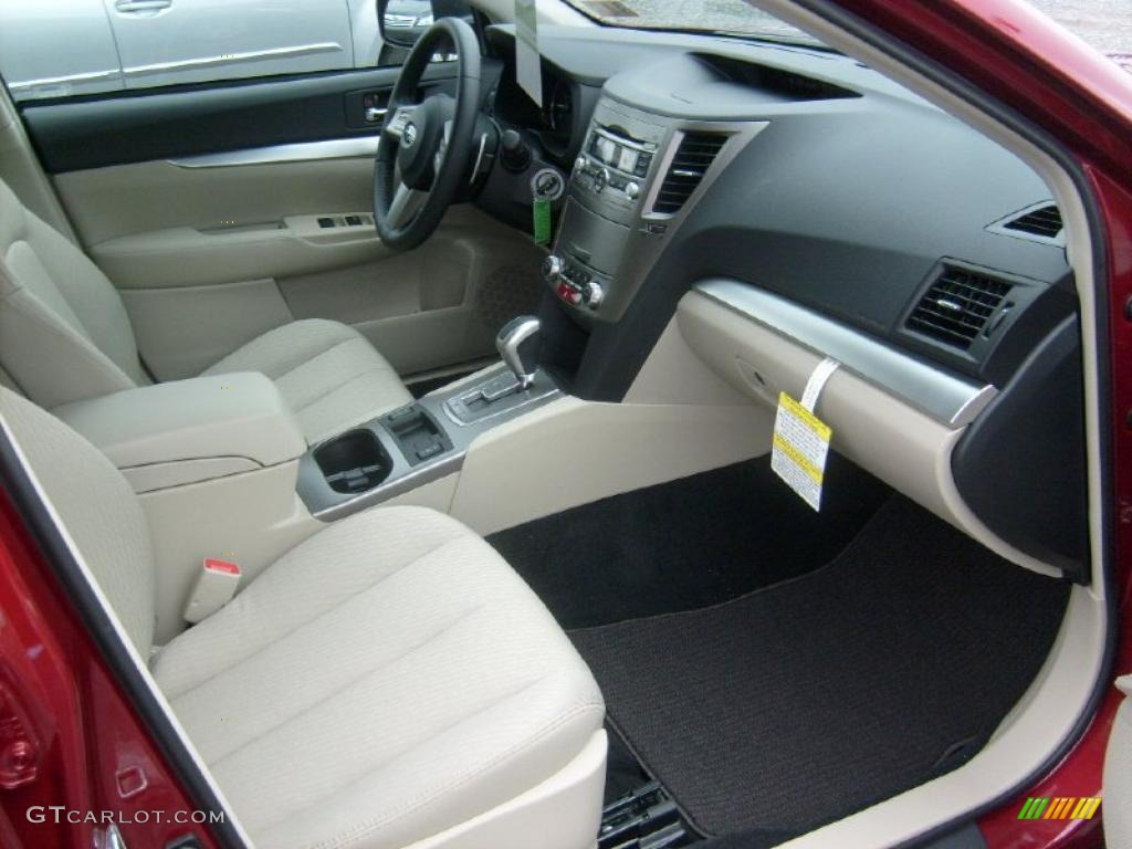 2011 Outback 2.5i Premium Wagon - Ruby Red Pearl / Warm Ivory photo #6