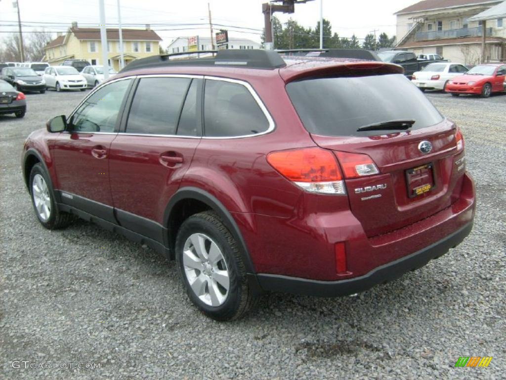 2011 Outback 2.5i Premium Wagon - Ruby Red Pearl / Warm Ivory photo #8