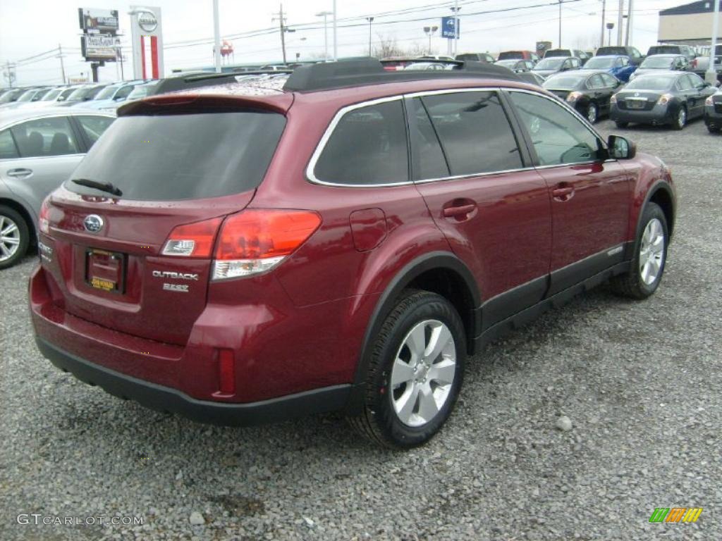 2011 Outback 2.5i Premium Wagon - Ruby Red Pearl / Warm Ivory photo #10