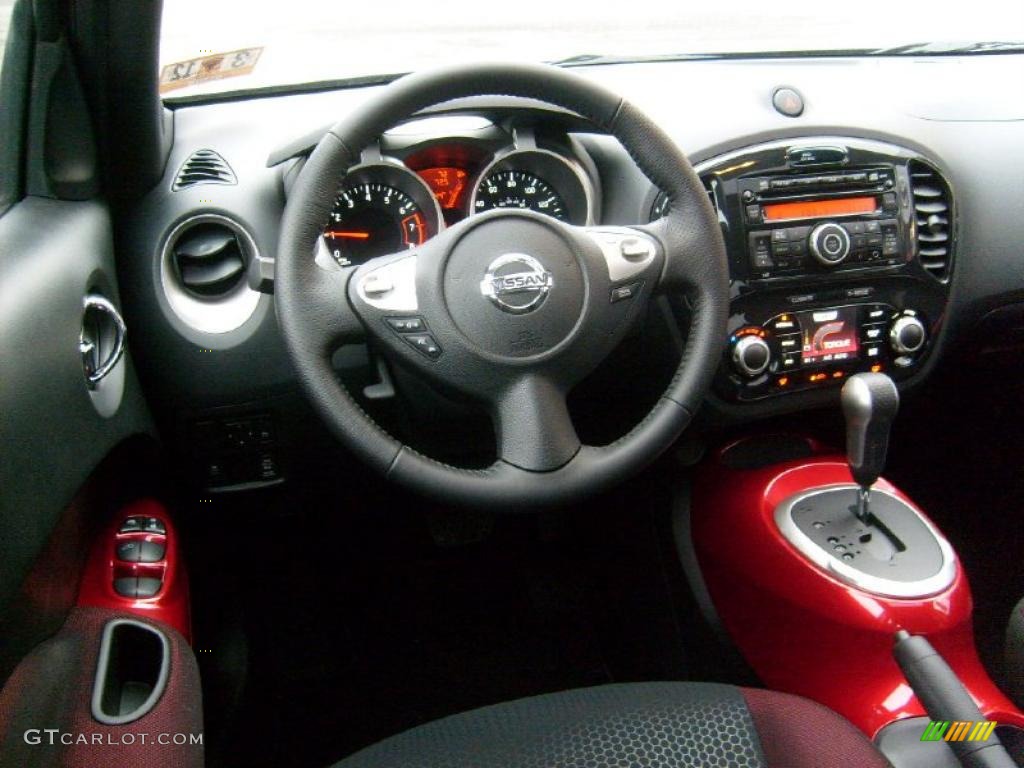 2011 Nissan Juke SV AWD Black/Red w/Red Trim Dashboard Photo #46867935