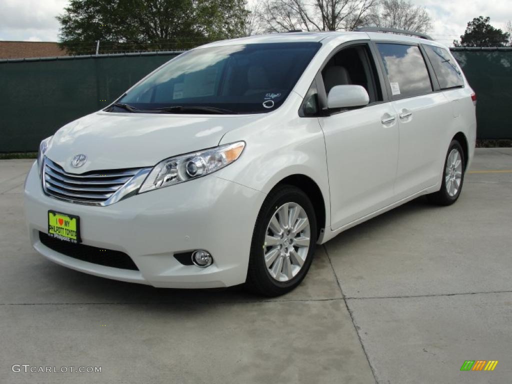 2011 Sienna Limited - Blizzard White Pearl / Light Gray photo #7