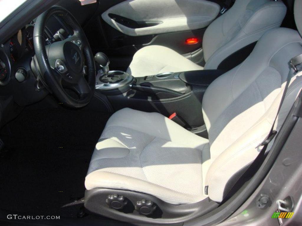 Gray Leather Interior 2009 Nissan 370Z Touring Coupe Photo #46874900