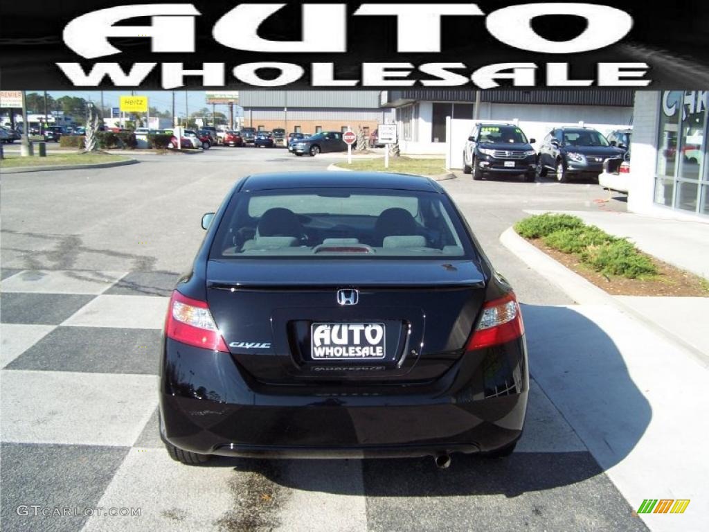 2010 Civic LX Coupe - Crystal Black Pearl / Gray photo #3