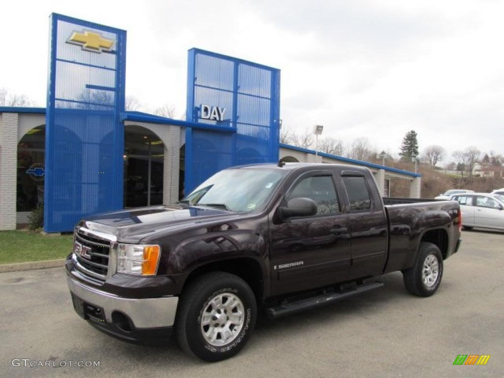 2008 Sierra 1500 SLE Extended Cab 4x4 - Onyx Black / Ebony photo #1