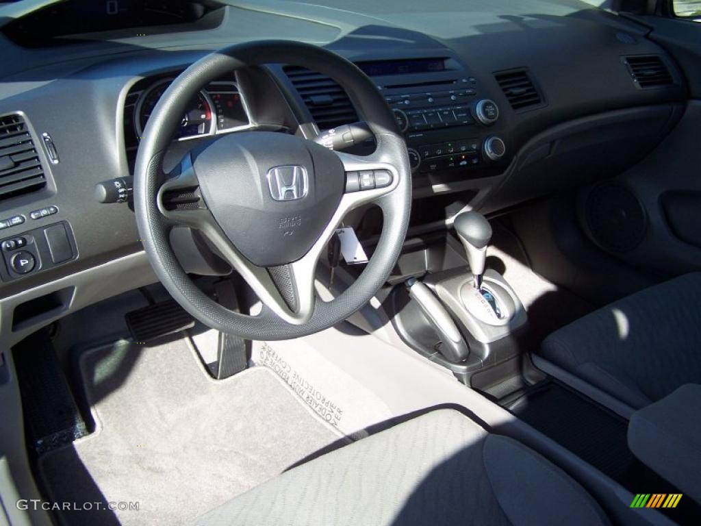 2010 Civic LX Coupe - Crystal Black Pearl / Gray photo #9