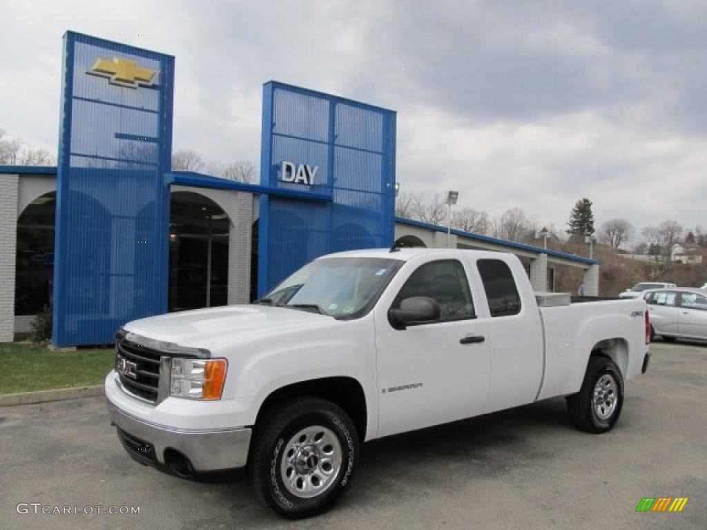 2008 Sierra 1500 SL Extended Cab 4x4 - Summit White / Dark Titanium photo #1