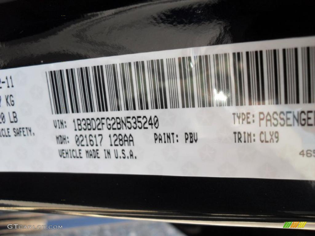 2011 Avenger Color Code PBV for Blackberry Pearl Photo #46876907