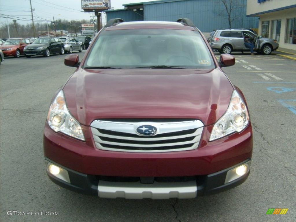 2011 Outback 3.6R Limited Wagon - Ruby Red Pearl / Warm Ivory photo #2