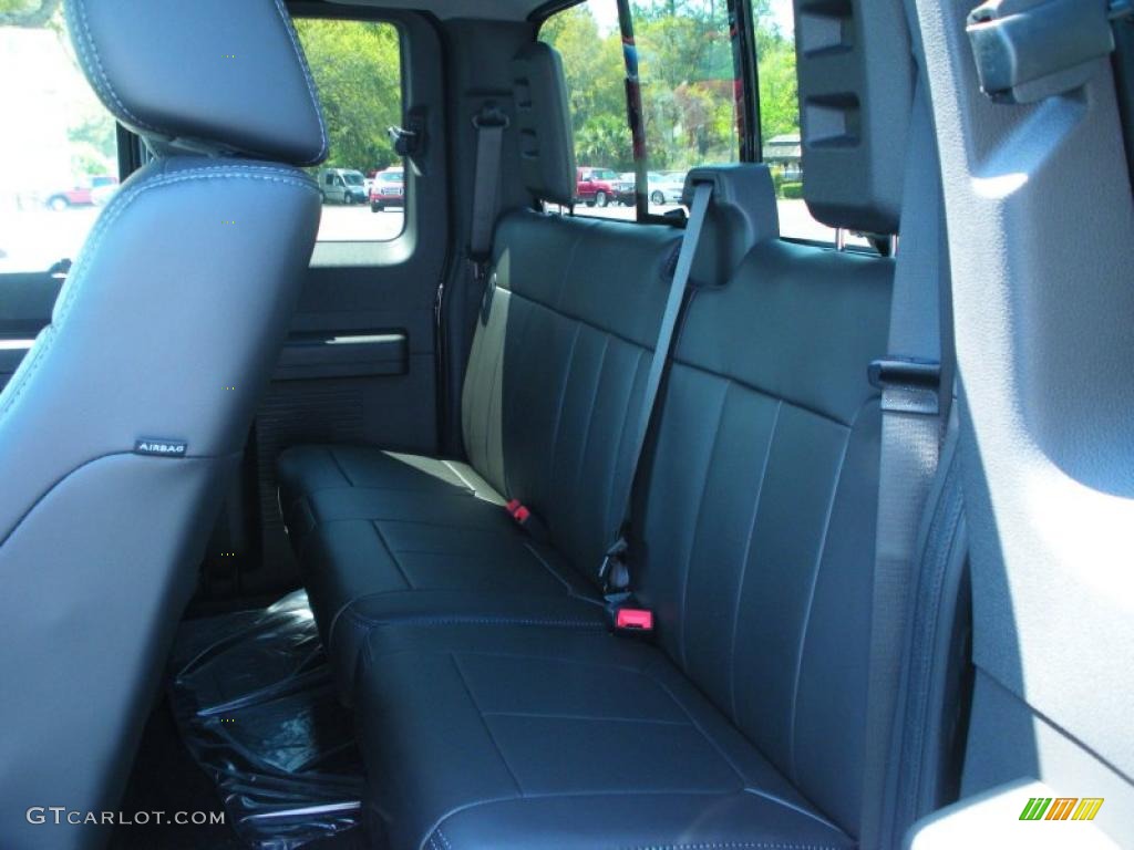 Black Two Tone Leather Interior 2011 Ford F250 Super Duty Lariat SuperCab Photo #46880115