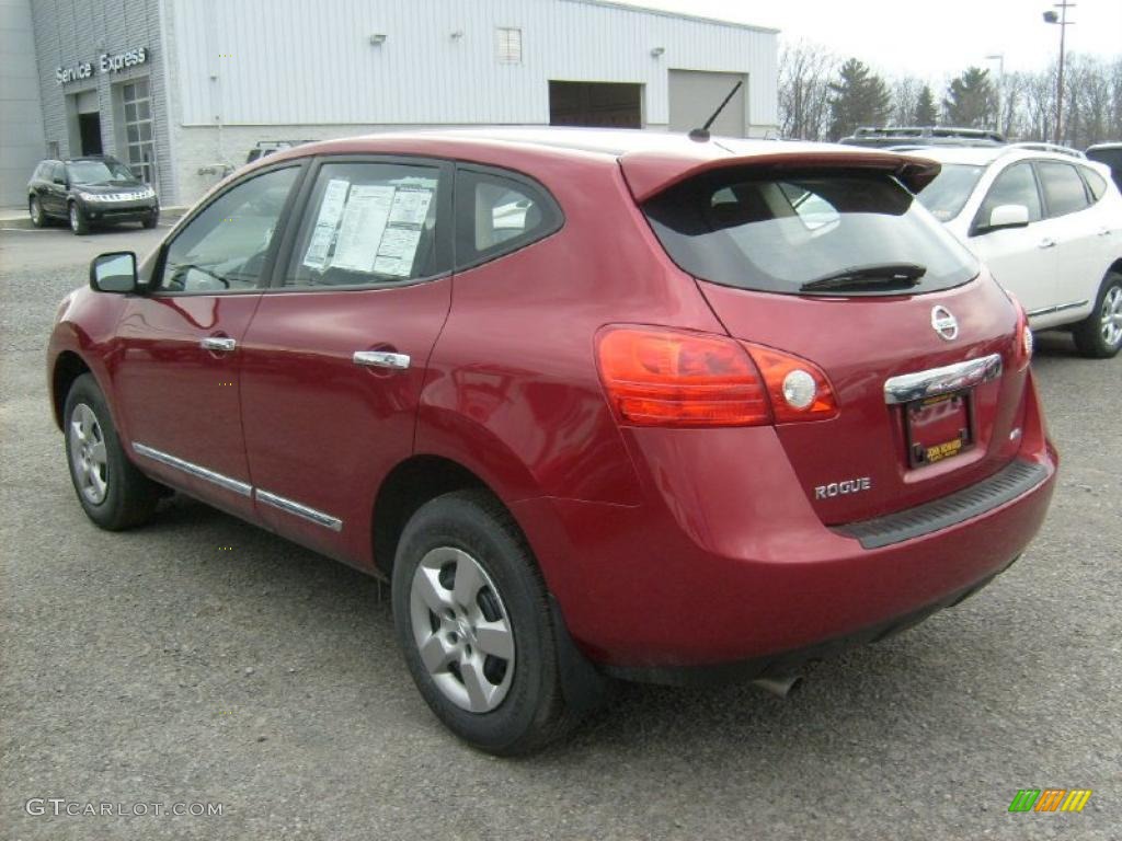 2011 Rogue S AWD - Cayenne Red / Black photo #2