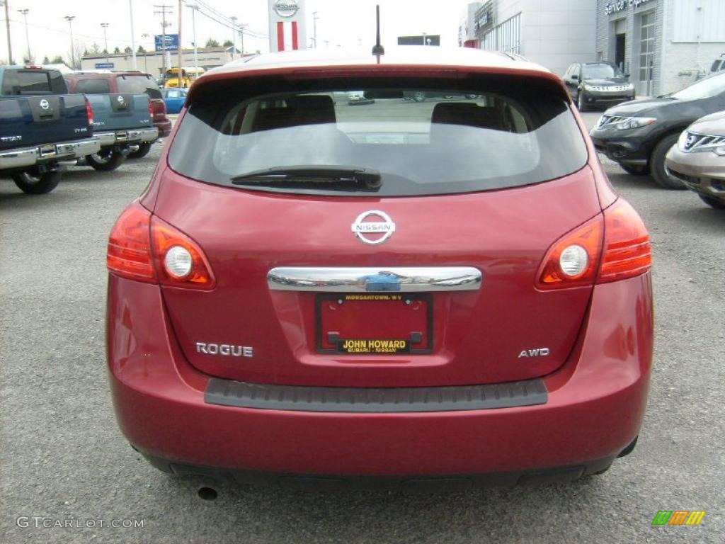 2011 Rogue S AWD - Cayenne Red / Black photo #7