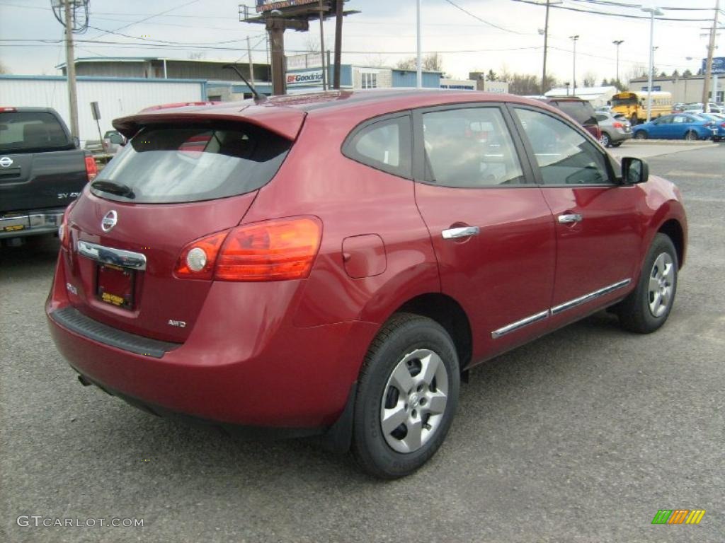2011 Rogue S AWD - Cayenne Red / Black photo #8