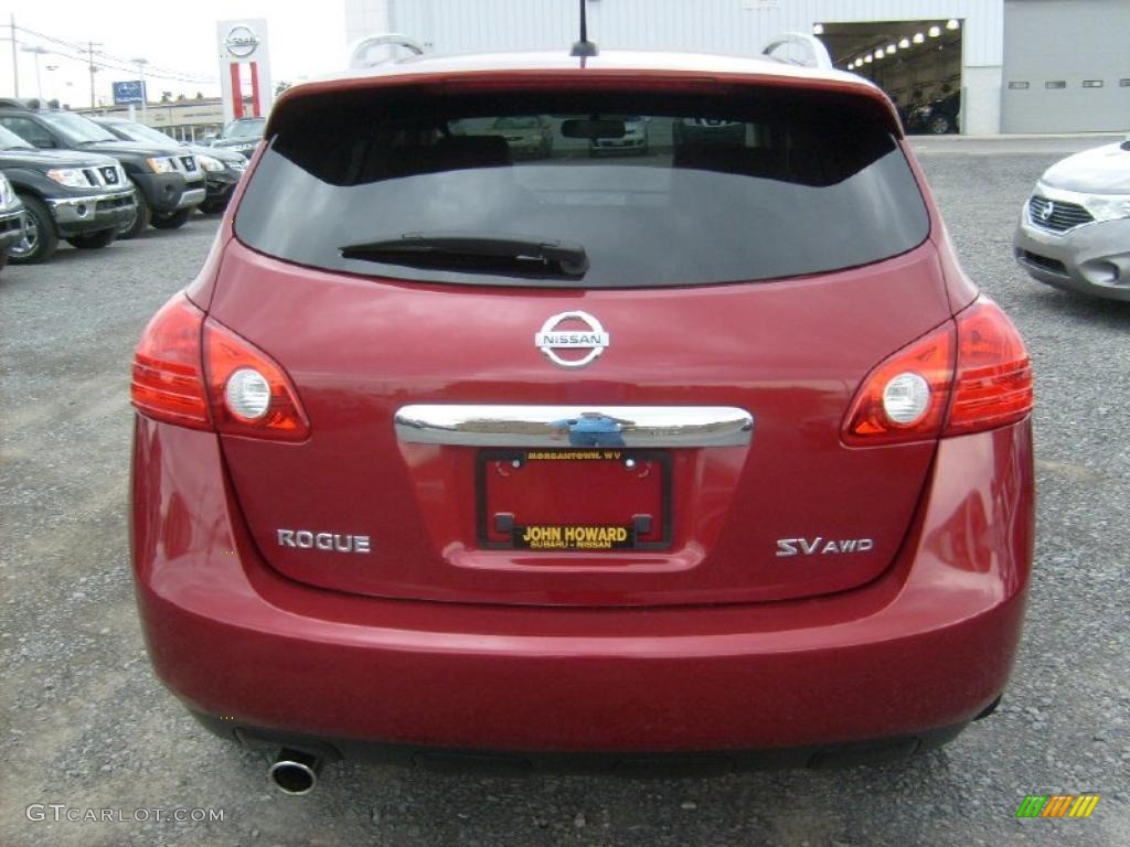 2011 Rogue SV AWD - Cayenne Red / Gray photo #8