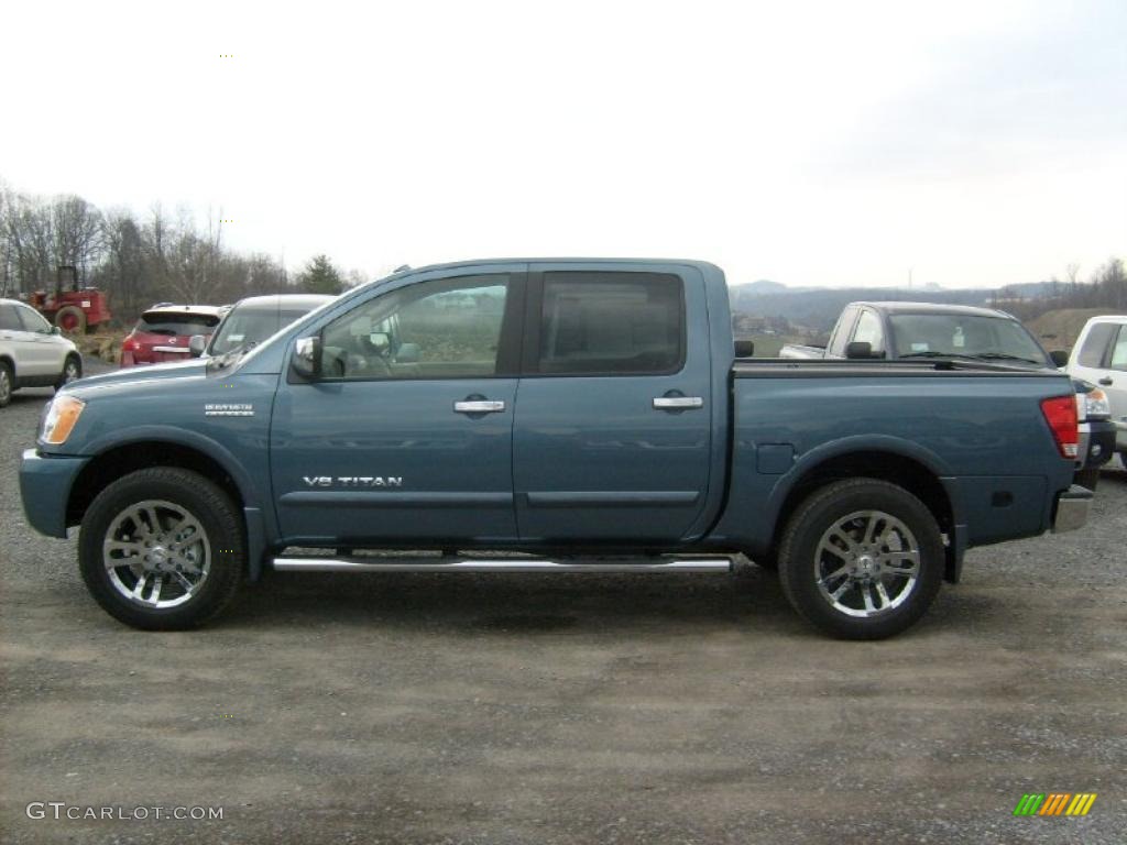 Blue Steel 2011 Nissan Titan SL Crew Cab 4x4 Exterior Photo #46881701