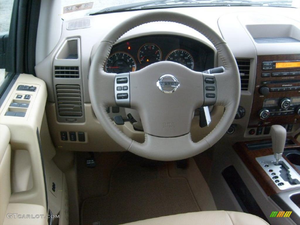 2011 Nissan Titan SL Crew Cab 4x4 Almond Steering Wheel Photo #46881746