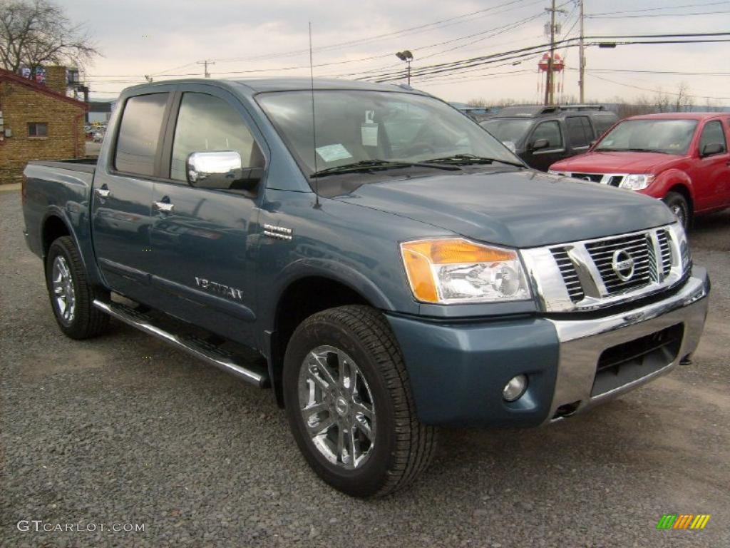 Blue Steel 2011 Nissan Titan SL Crew Cab 4x4 Exterior Photo #46881821