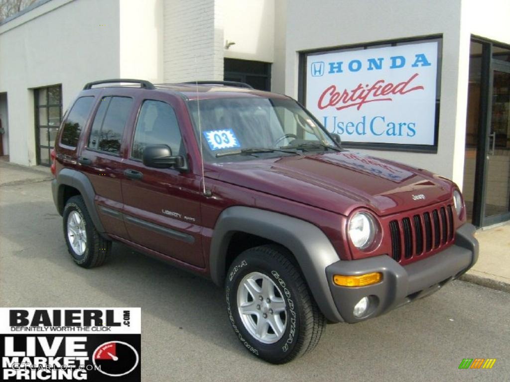 2003 Liberty Sport 4x4 - Dark Garnet Red Pearl / Dark Slate Gray photo #1