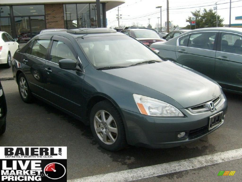 2005 Accord EX-L V6 Sedan - Deep Green Pearl / Ivory photo #1