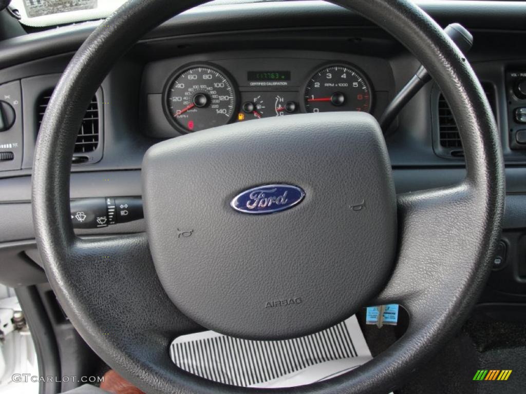 2007 Ford Crown Victoria Police Interceptor Medium Light Stone Steering Wheel Photo #46884344
