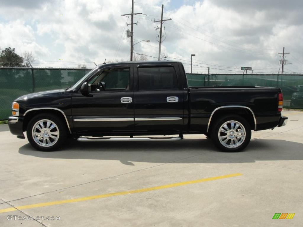 2005 Sierra 1500 SLT Crew Cab - Onyx Black / Stone Gray photo #6