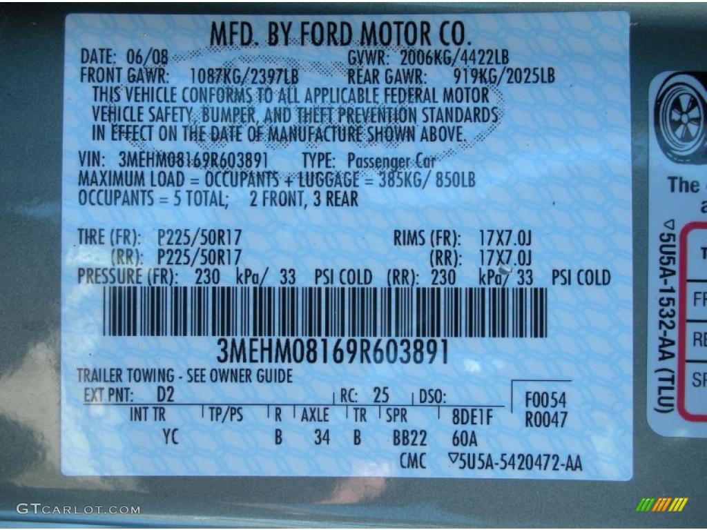 2009 Milan Color Code D2 for Moss Metallic Photo #46885619