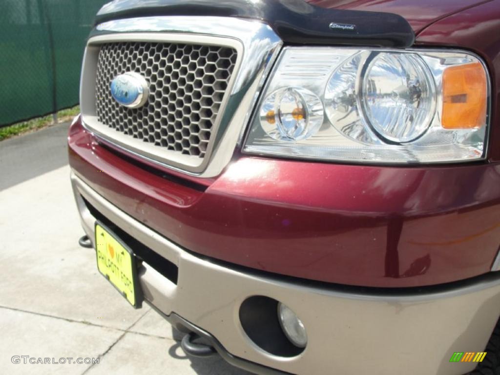 2006 F150 Lariat SuperCrew 4x4 - Dark Toreador Red Metallic / Tan photo #13