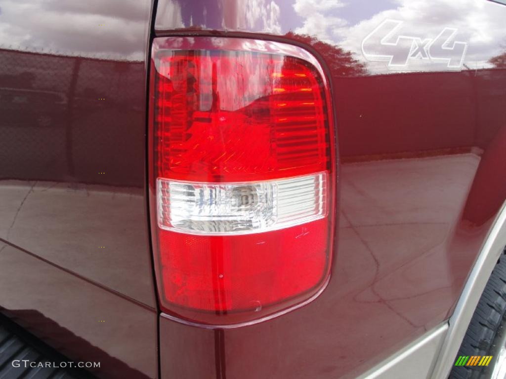 2006 F150 Lariat SuperCrew 4x4 - Dark Toreador Red Metallic / Tan photo #26