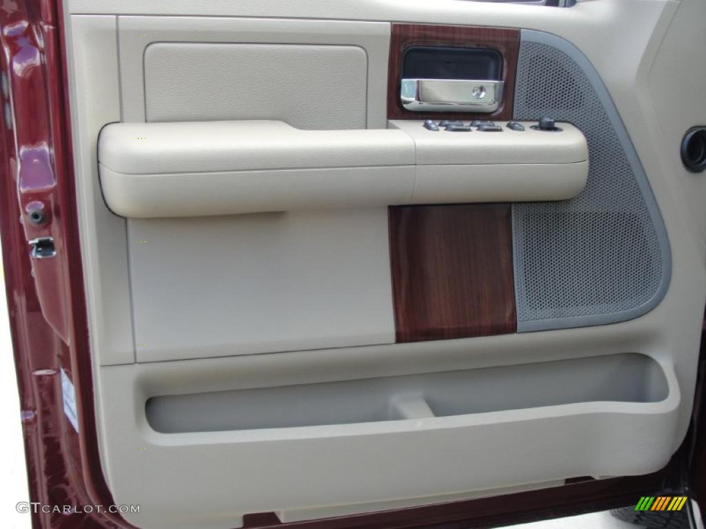 2006 F150 Lariat SuperCrew 4x4 - Dark Toreador Red Metallic / Tan photo #44