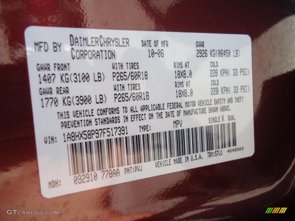 2007 Aspen Color Code PVJ for Cognac Crystal Pearl Photo #46887065