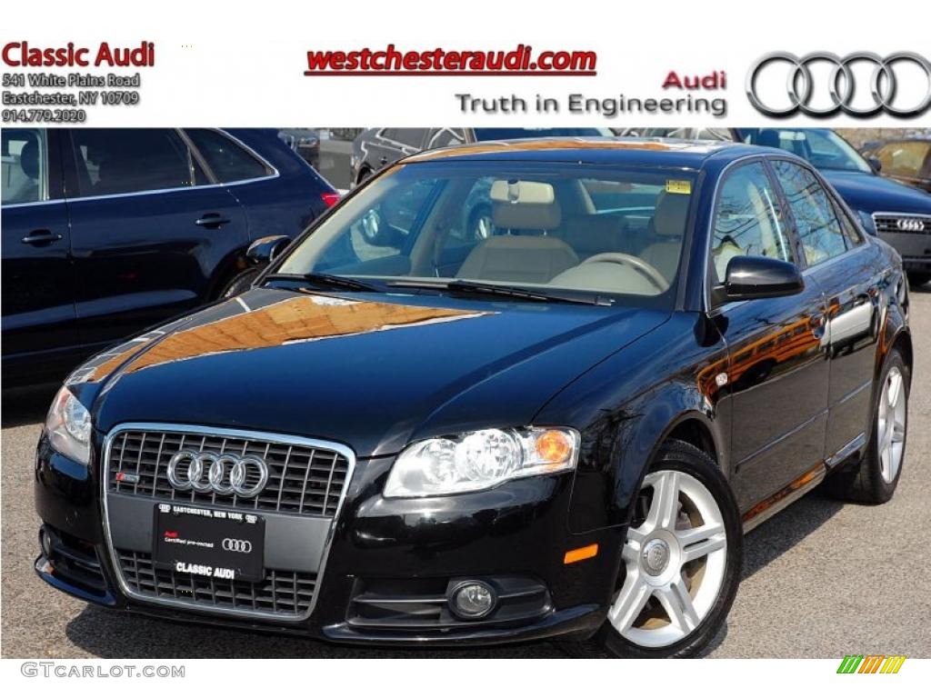 2008 A4 2.0T quattro Sedan - Brilliant Black / Beige photo #1