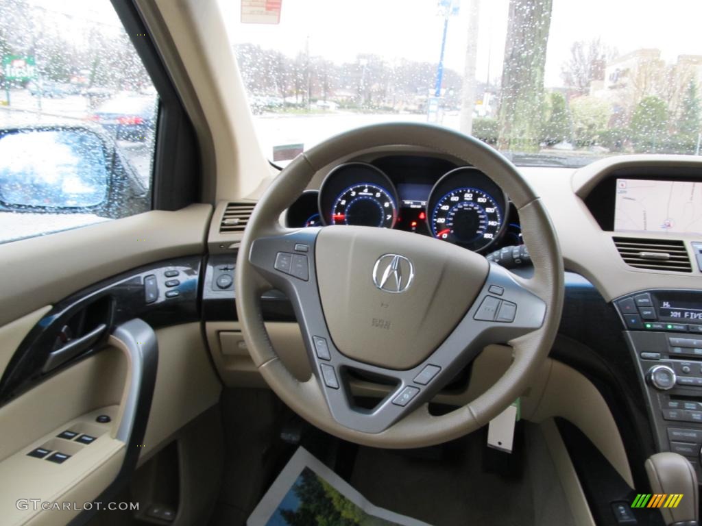 2009 Acura MDX Standard MDX Model Parchment Steering Wheel Photo #46889039