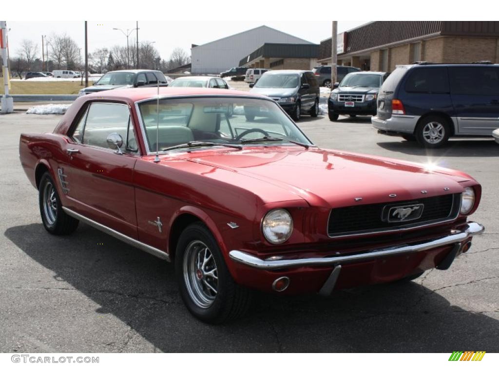 1966 Mustang Coupe - Metallic Red / Parchment photo #1