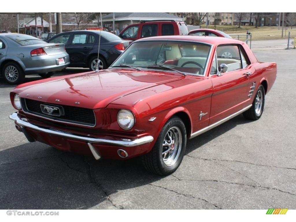 Metallic Red 1966 Ford Mustang Coupe Exterior Photo #46892906