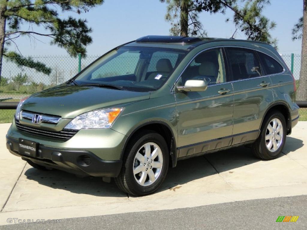 2008 CR-V EX-L 4WD - Green Tea Metallic / Ivory photo #11