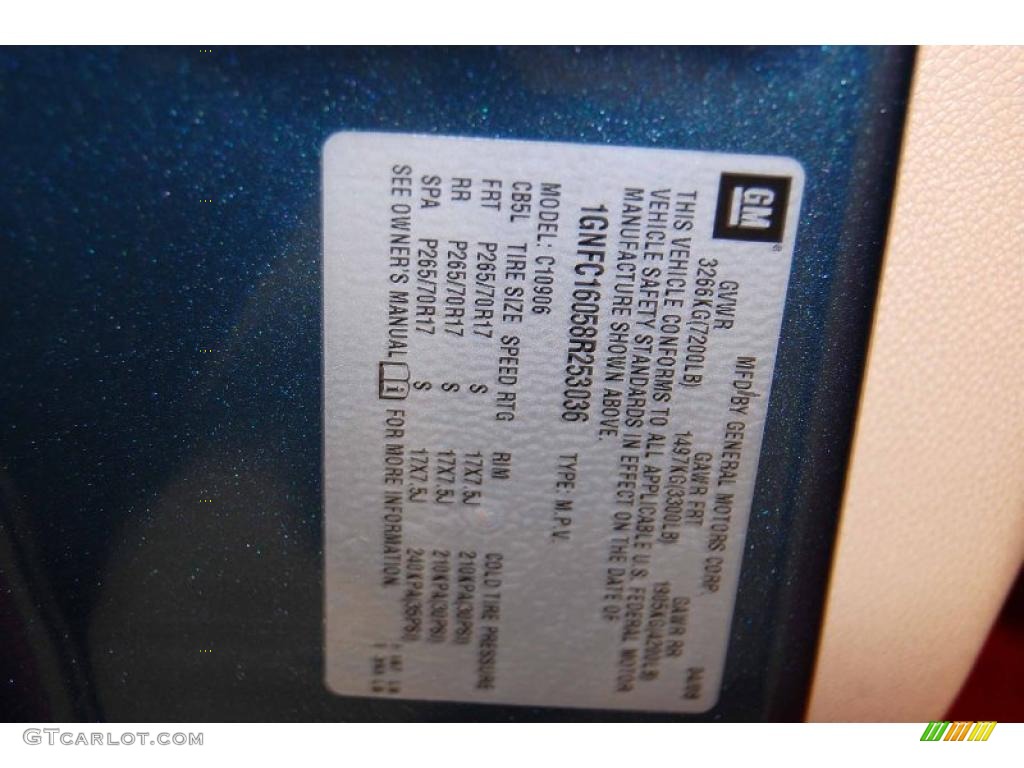 2008 Chevrolet Suburban 1500 LT Info Tag Photo #46895504