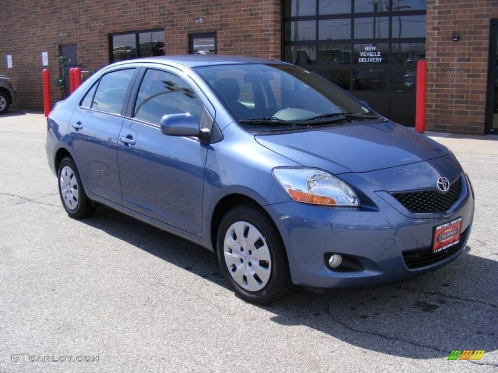 2010 Yaris Sedan - Pacific Blue Metallic / Bisque photo #1