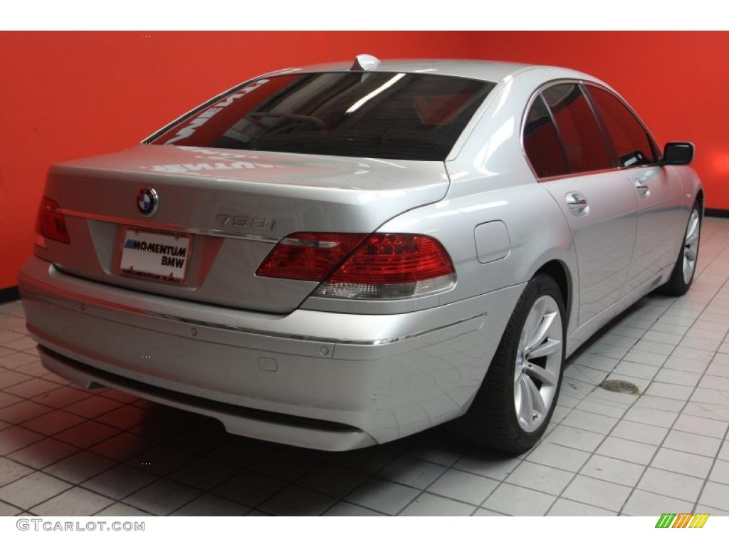 2008 7 Series 750i Sedan - Titanium Silver Metallic / Black photo #3