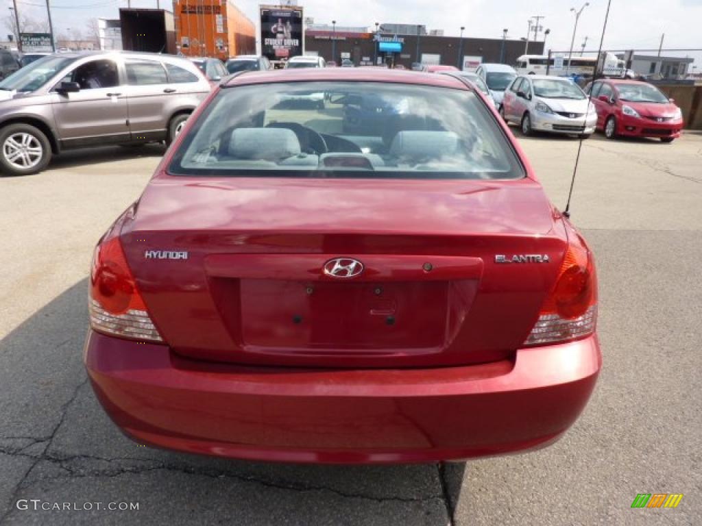 2004 Elantra GLS Sedan - Crimson Dark Red / Gray photo #3