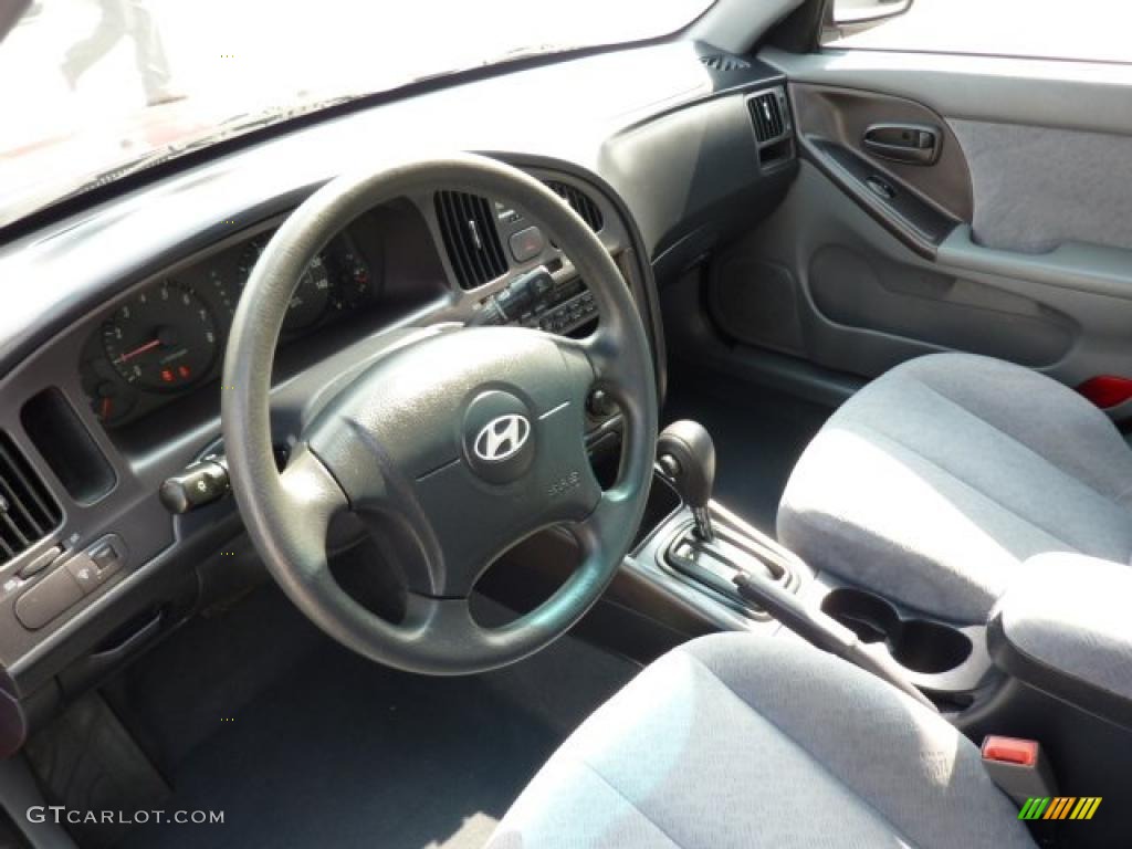 2004 Elantra GLS Sedan - Crimson Dark Red / Gray photo #12