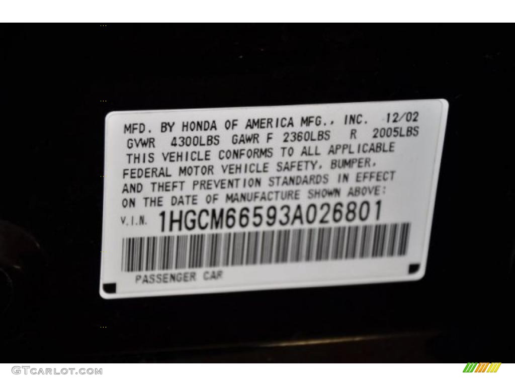 2003 Accord EX V6 Sedan - Nighthawk Black Pearl / Ivory photo #10