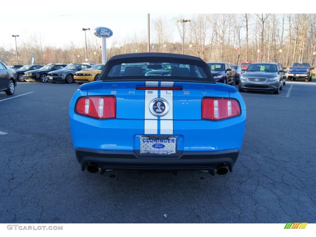 2011 Mustang Shelby GT500 SVT Performance Package Convertible - Grabber Blue / Charcoal Black/White photo #4