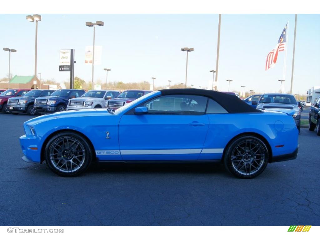 2011 Mustang Shelby GT500 SVT Performance Package Convertible - Grabber Blue / Charcoal Black/White photo #5